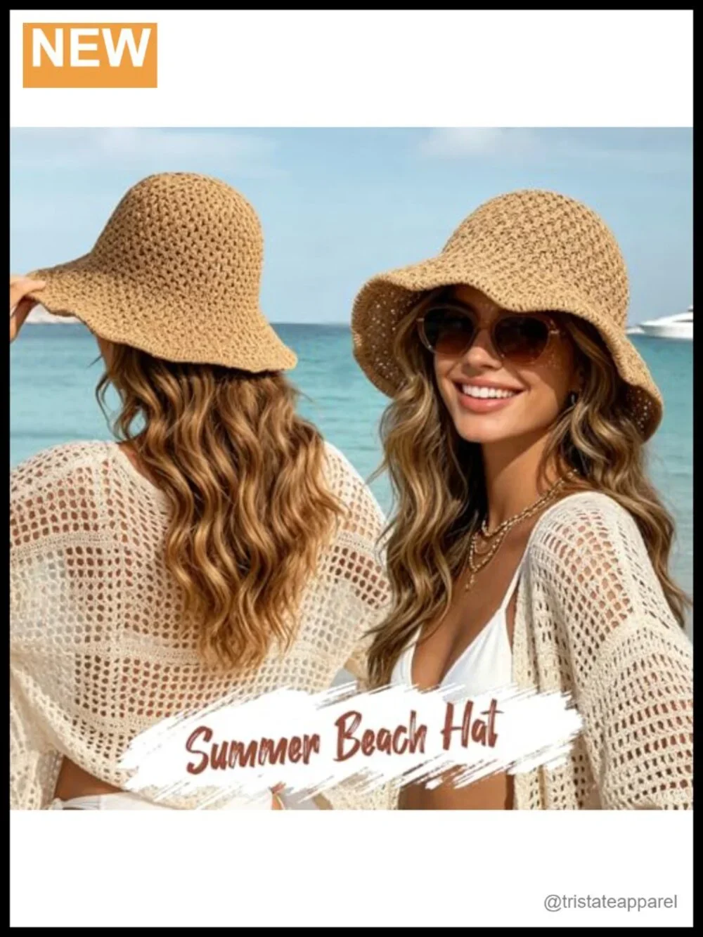 Women's Straw Sun Hat Foldable Packable Handwoven Beach Bucket Hat with Wired